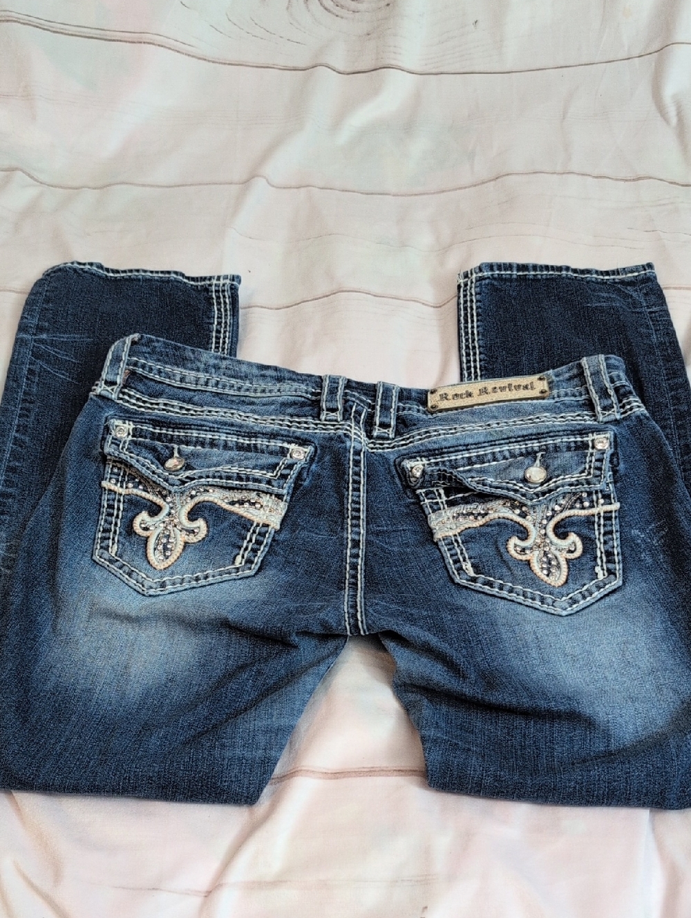 Rock Revival Easy Capril Avery Fit size 31 Cute Pockets Denim Capris Jeans - Picture 10 of 13